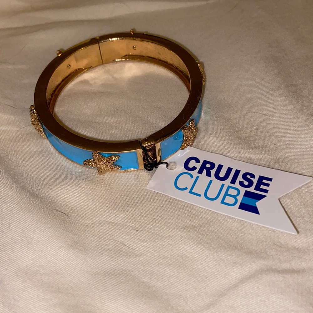 Blue and Gold Starfish Bracelet